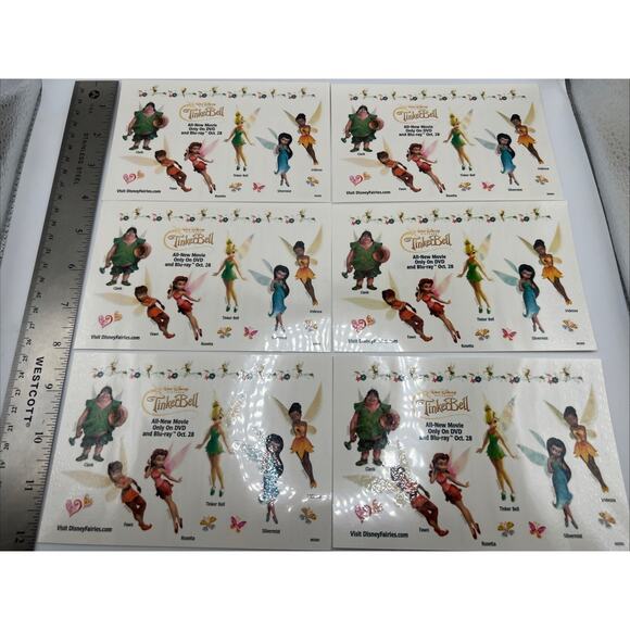 Walt Disney Pictures Peter Pan Tinkerbell Tattoo Temporary Tattoos Fairies Fairy - Picture 2 of 9